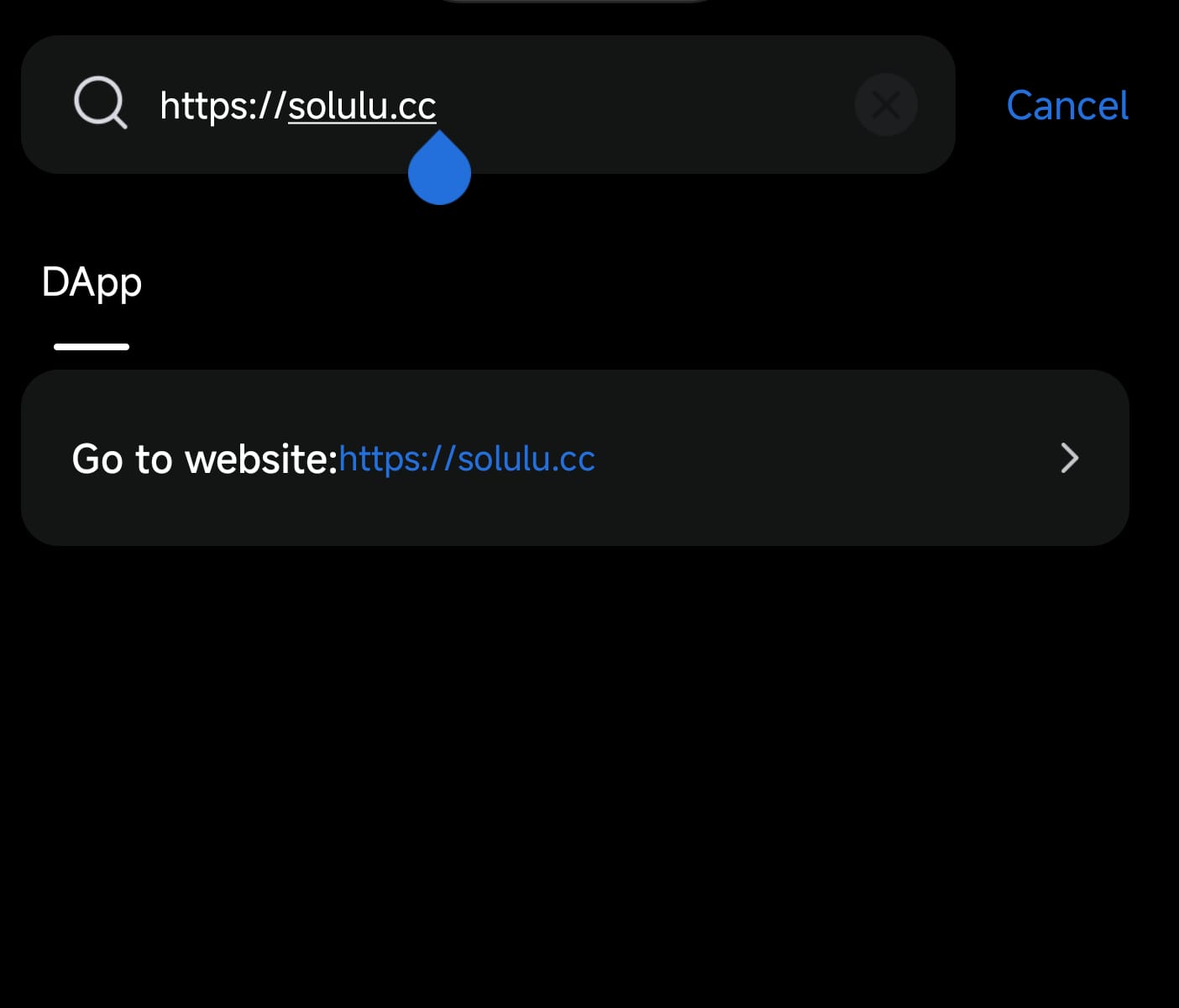 Searching for solulu.cc in TokenPocket